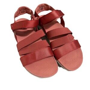 Ryka Women’s Sandals Keystone Hook & Loop Elastic Sporty 9M Peach Salmon EUC